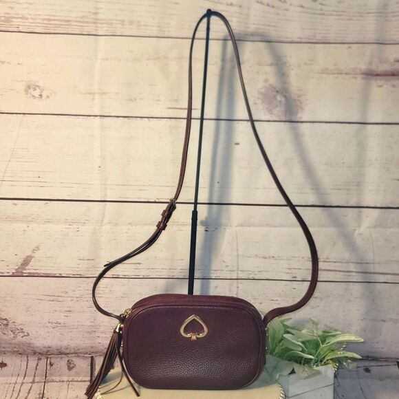 Kate Spade NY Kourtney Burgundy/Maroon/Wine Leather Camera Crossbody Bag - Picture 4 of 15